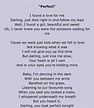 Lyrics - Perfect by Ed Sheeran | Ed sheeran lyrics, Great song lyrics ...