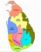 Map of Sri Lanka (Provinces) : Worldofmaps.net - online Maps and Travel Information