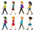 Faceless children walking 304106 Vector Art at Vecteezy