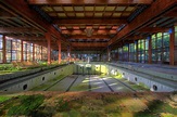 The swimming pool of the abandoned Grossinger's Catskill Resort Hotel ...
