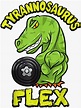 Pegatina «Fitness culturista fuerte dinosaurio entrenamiento ...
