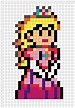 Pixel Art Princesse Peach Mario - Free Template Download