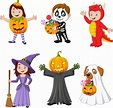 Cartoon happy kids with Halloween costume 8604922 Vector Art at Vecteezy