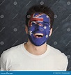 Young Man with Australia Flag Painted on His Face Stock Image - Image ...