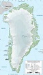 Topographic map of Greenland - Ontheworldmap.com