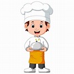 Premium Vector | Boy chef cartoon