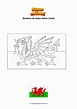 Dibujo para colorear Bandera de Gales Reino Unido - Supercolored.com