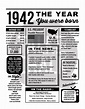 1942 the Year You Were Born PRINTABLE Born in 1942 Birthday Party ...