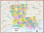 Labeled Map of Louisiana with Capital & Cities