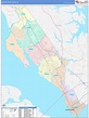 Newport News County, VA Wall Map Color Cast Style by MarketMAPS