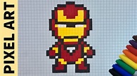 Come disegnare Iron Man Pixel Art | How To Draw Iron Man pixelart - YouTube