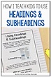 Teaching headings and subheadings is a fun and interactive lesson with ...