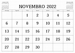 Calendário Novembro 2022 Gratuito - Docalendario