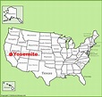 Yosemite location on the U.S. Map - Ontheworldmap.com