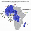 Percentage of people speaking French in francophone Africa : r/French
