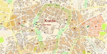 Krakow Poland PDF Map Vector Exact City Plan High Detailed Street Map ...