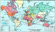 19th century Map of the World and Colonial Empires, Stock Photo ...
