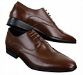 Mens Leather Laced Brogues Italian Designer Shoes Smart Formal Classic ...