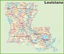 Louisiana Map With Cities And Towns – Map Vector