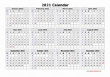 Free Download Printable Calendar 2021 in one page, clean design.