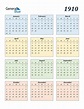 1910 Calendar (PDF, Word, Excel)