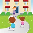 Kids Coming Home From School Illustrations, Royalty-Free Vector ...