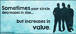 Sometimes your circle decreases in size but increases in value ...