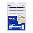 Avery File Folder Labels, Removable Adhesive, Assorted Colors, 1/3 Cut ...
