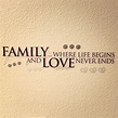 Family, where life begins and love never ends. | Life, Quotes, Sayings