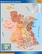 Mapa Valencia por municipios grande | Mapas grandes de pared de España ...