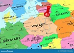 Polonia, Varsovia - Capital, Fijado En Mapa Político Stock de ...