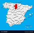 Burgos map spain province administrative map Vector Image