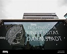 Darmstadt, Germany. 15th Jan, 2019. A glass facade bears the logo of ...