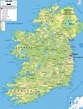 Large detailed physical map of Ireland with all cities, roads and ...