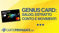 Genius Card: come vedere saldo carta, estratto conto e movimenti - YouTube