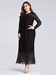 Ever-pretty US Plus Size Black Lace Long Sleeve Party Dresses Evening ...
