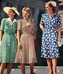 1940's dresses, notice the sleeve length. | 1940s fashion women, 1940s ...