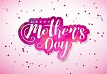 Happy Mothers Day Greeting card with hearth and typographic design on ...