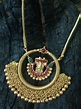 Gold Plated Antique Pendant with Chain - South India Jewels