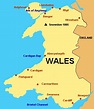 Pays de Galles - Cartes géographiques du Pays de Galles (Royaume-Uni)