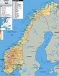 Mapa de Noruega: mapa político y físico - LocuraViajes.com
