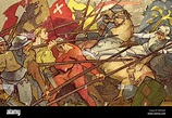 Sempach War 1385 - 1386, Battle of Sempach, 9.7.1386, victory of the ...