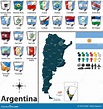 Mapa De La Argentina Con Las Banderas Ilustración del Vector ...