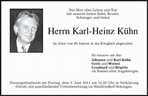 Traueranzeigen von Karl-Heinz Kühn | trauer.merkur.de
