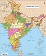 Karte Indiens mit Bundesstaaten und Städte - Karte von Indien mit ...