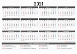 12 Month Calendar 2021 One Page Printable - Bank2home.com