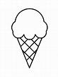 Easy Ice Cream Coloring Page - Free Printable Coloring Pages for Kids