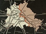 Berlin / “Kalter Krieg”. Karte West– und Ost-Berlins mit der ...
