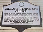 Photo: Williams’ Temple CME Church Marker (Side 1)