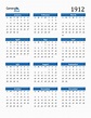 Free 1912 Calendars in PDF, Word, Excel